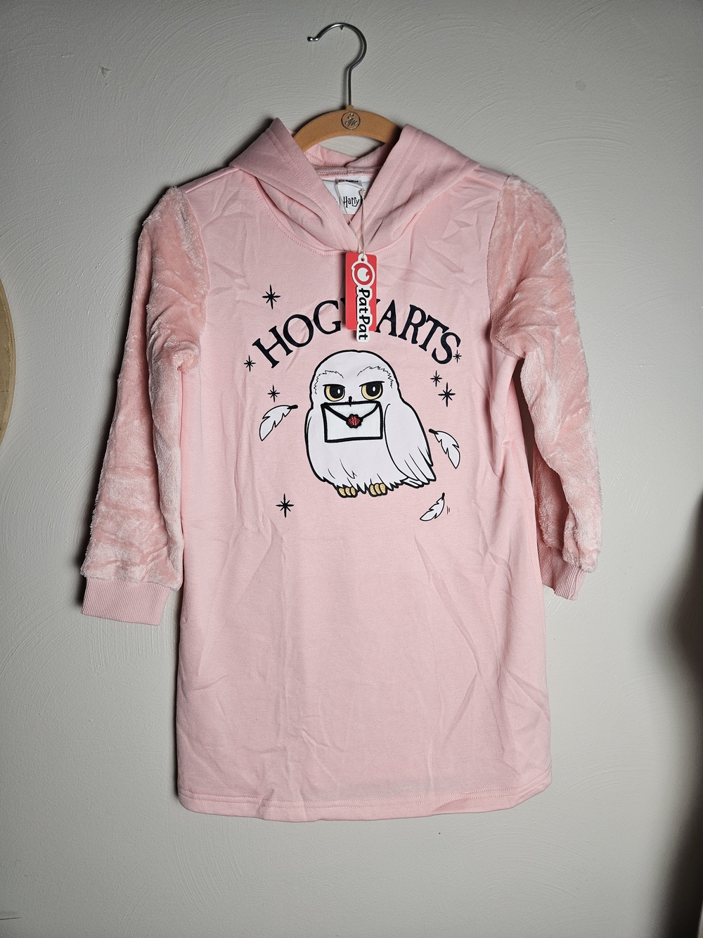 Target Kids Pink 'Hogwarts' Owl Hooded Nightshirt